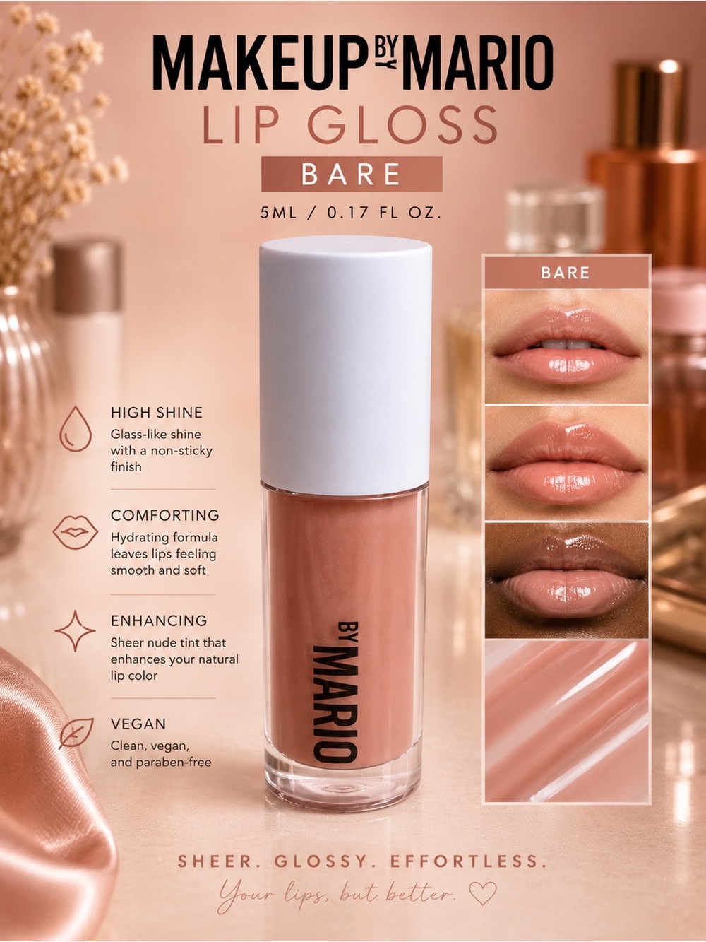 Makeup By Mario Lip Gloss - Bare